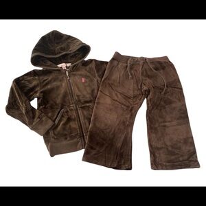 Juicy Couture Little Girls Vintage Tracksuit Brown Sz 4 Made In  Glamorous USA